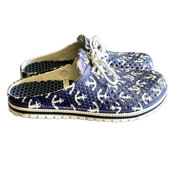 Cromer Resortwear Airwalk Water Shoes Clogs Sandals Navy Blue and White Size 10 - Picture 5 of 9